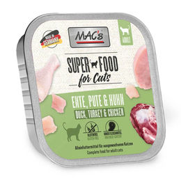MAC's Katzenfutter Schale Ente Pute Huhn Stückchen in Sauce getreidefrei 16 x 100 g - 16 x 85 g – Bild 1 von 5