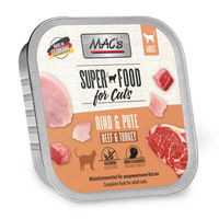 Produktbild von MAC's Katzenfutter Schale Rind & Pute Stückchen in Sauce ohne Farb- & Aromastoffe 16 x 100 g - 16 x 100 g