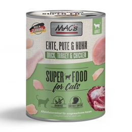MAC's Katzennassfutter Ente Pute Huhn getreidefrei mit hohem Fleischanteil 6 x 800 g - 6 x 800 g – Bild 1 von 6