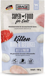 Produktbild von MAC's Kitten Katzenfutter Pouch Rind und Geflügel getreidefrei mit hohem Fleischanteil 12x100g - 12 x 100 g