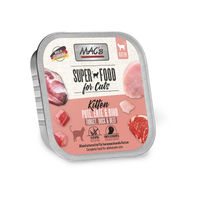 Produktbild von MAC's Kitten Nassfutter Pute Ente Rind getreidefrei mit hohem Fleischanteil 16x100g