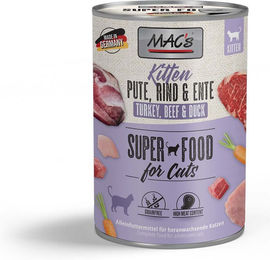 Produktbild von MAC's Kitten Nassfutter Pute Rind Ente Getreidefrei Ohne Zucker 6x400g - 6 x 400 g