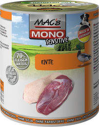Mac's Mono Sensitive Hunde-Nassfutter Ente Monoprotein Getreidefrei 6 x 800 g - 6 x 800 g – Bild 1 von 7