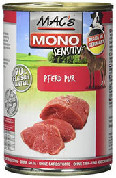 Mac's Mono Sensitive Pferd Pur Nassfutter für Pferde 6er Pack 6 x 400 g - 6 x 400 g – Bild 1 von 2