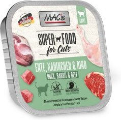 Produktbild von MAC's Nassfutter Katze Adult Ente Kaninchen und Rind mit hohem Fleischanteil 32x100 g - 32 x 100 g