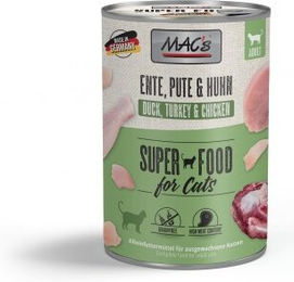 Produktbild von MAC's Nassfutter Katze Adult Ente Pute und Huhn Stückchen in Sauce getreidefrei 6x400 g - 6 x 400 g
