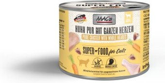 Produktbild von MAC's Nassfutter Katze Adult Huhn pur mit ganzen Geflügelherzen Monoprotein 12x200 g - 12 x 200 g