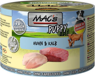 Mac's Puppy Hunde-Nassfutter Huhn und Kalb getreidefrei ohne Zucker 6 x 200 g - 6 x 200 g – Bild 1 von 7