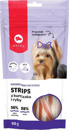 Produktbild von MAC's York Strips Trockenfleisch Huhn und Kabeljau für Hunde Adult 60 g