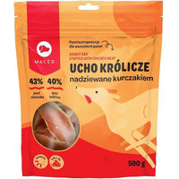 Produktbild von MACED Kaninchenohren mit Huhn gefüllt Monoprotein Kausnack für Hunde aller Altersstufen 500 g - 500 g