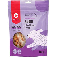 Produktbild von MACED Sushi Belohnungssnack Kaninchen und Fisch für Hunde aller Altersstufen mit hohem Fleischanteil 500 g - 500 g