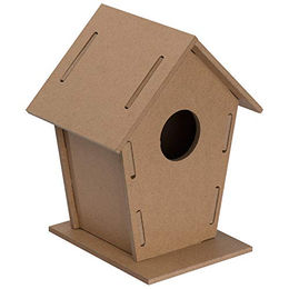 Macma Vogelhaus aus Holz zum Zusammenbauen in Braun – Bild 1 von 3