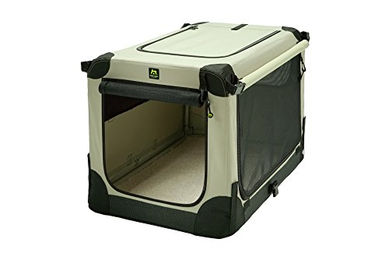 Maelson Soft Kennel faltbare Hundebox aus Nylon in Beige XXL 120 cm (120 x 77 x 86 cm) wasserdicht – Bild 1 von 13