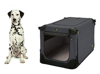 Maelson Soft Kennel Faltbare Hundebox Transportbox aus Nylon in Grau Schwarz Größe L – Bild 1 von 13