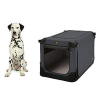 Produktbild von Maelson Soft Kennel Faltbare Hundebox Transportbox aus Nylon in Grau Schwarz Größe L