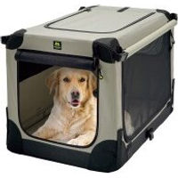 Produktbild von Maelson Soft Kennel Transportbox für Hunde aus Nylon beige Größe L wasserdicht faltbar