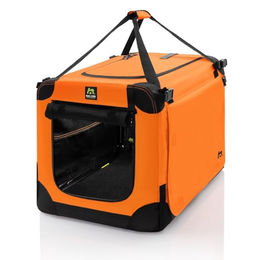 Maelson Soft Kennel Transportbox für Hunde, Orange, Größe L, wasserdicht und faltbar – Bild 1 von 8