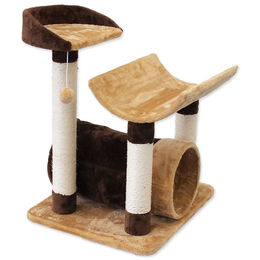 Magic Cat Kratzbaum für Katzen braun 58x49x72cm aus Holzspanplatte Plüsch und Sisal – Bild 1 von 1