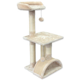 Magic Cat Kratzbaum Luna für Katzen Beige 35x35x86cm aus Holz und Plüsch mit Sisal – Bild 1 von 1