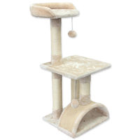 Produktbild von Magic Cat Kratzbaum Luna für Katzen Beige 35x35x86cm aus Holz und Plüsch mit Sisal