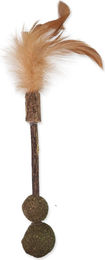 Magic Cat Natural Fun Federspielzeug Stöckchen mit natürlichen Federn und grünen Kugeln 18cm – Bild 1 von 1