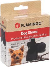 Magna Hundeschuhe Flamingo Schwarz XS aus Polyester mit reflektierenden Elementen und weicher rutschfester Sohle 2 Stück – Bild 1 von 4