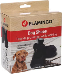 Magna Pfotenschuhe für Hunde Flamingo Schwarz XXL aus Polyester mit reflektierenden Elementen 2 Stück – Bild 1 von 4