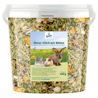 Produktbild von Mahnke Natur Glück mit Blüte Getrocknete Kräuter für Kaninchen 400 g
