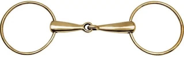 Produktbild von Mailefort Gebiss Feeling mit 2 großen Ringen aus Edelstahl in Gold für Pferde