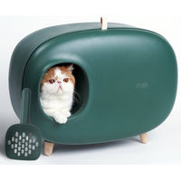 Produktbild von Makesure Haubentoilette für Katzen mit geschlossenem Design und Katzenstreuschaufel in Lila