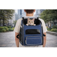 Produktbild von Manfred Flamingo Hunderucksack Blau aus Polyester für kleine Hunde 31x33x43cm
