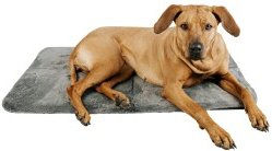 Manuly Hundematte mit Langhaar Aqua Bezug in Grau Größe L – Bild 1 von 3