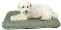 Manuly Selbstaufblasende Hundematte mit Teddy-Bezug und Tragetasche Größe S Grün – Bild 1 von 7