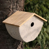 Produktbild von MARELIDA Vogelhaus Nistkasten aus Bambus für Wildvögel in Beige