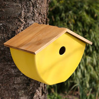 Produktbild von MARELIDA Vogelhaus Nistkasten aus Bambus für Wildvögel in Gelb und Natur