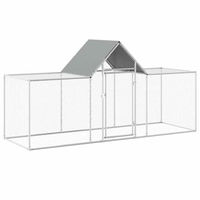 Produktbild von Markenloser Geflügelstall aus Metall als Hühnerstall und Kleintiergehege für Hühner und Kaninchen 3 x 1 x 1,5 m
