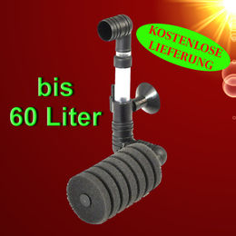 Markenloser luftbetriebener Schwammfilter Innenfilter für Aquarien bis 60 Liter für Fische und Garnelen – Bild 1 von 4