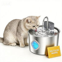 Produktbild von marmortrend Katzen Trinkbrunnen aus Edelstahl mit Bewegungssensor 3,2L Silber