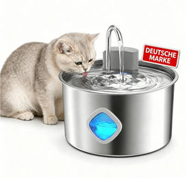 marmortrend Katzen Trinkbrunnen aus Edelstahl mit Bewegungssensor und 3,2L Fassungsvermögen, kabellos und leise – Bild 1 von 3
