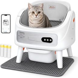 marmortrend Katzentoilette XXL Offenes Katzenklo mit biologischem Sensor und zwei Abdeckplatten – Bild 1 von 1