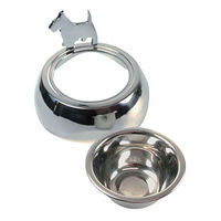 Produktbild von Mars & More Futternapf für Hunde mit Motiv, 2-teiliges Set aus Metall, Silber, 600ml - 600 ml