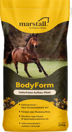Produktbild von Marstall BodyForm-Müsli für Fohlen und Aufzucht zur Unterstützung des Muskelaufbaus bei dünnen Pferden
