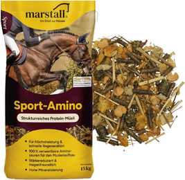 Marstall Sport-Amino Proteinmüsli Pulver zur Unterstützung von Muskelaufbau und Immunstärkung 15kg – Bild 1 von 2