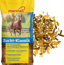 Produktbild von Marstall Zucht-Klassik Müsli für Fohlen und Aufzucht zur Unterstützung von Fruchtbarkeit, Milchbildung und Wachstum
