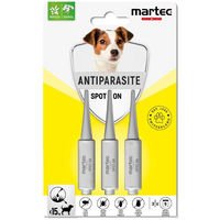 Produktbild von Martec Pet Care Spot On zur Bekämpfung von Flöhen, Zecken, Läusen und Milben für Hunde kleiner Rassen unter 15 kg