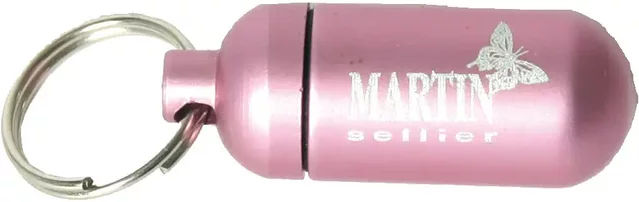 Produktbild von Martin Sellier Alu-Adresstube Halsband für Hunde Rosa 14 mm wasserdicht