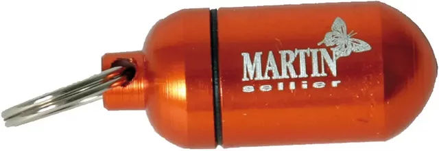 Produktbild von Martin Sellier Alu-Adresstube wasserfeste Halsband-Adressmarke aus Aluminium in Rot oder Orange