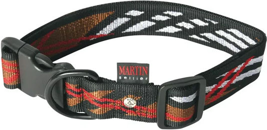 Martin Sellier Chesterfield Hundehalsband aus Nylon in Schwarz und Bunt – Bild 1 von 1