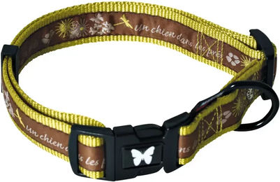Produktbild von Martin Sellier Dog Country Hundehalsband aus Gurtband in Braun und Gelb Größe L