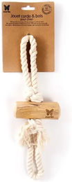Martin Sellier Expresso Hundespielzeug aus Holz mit Seil und 2 Griffen in Natur Beige – Bild 1 von 1